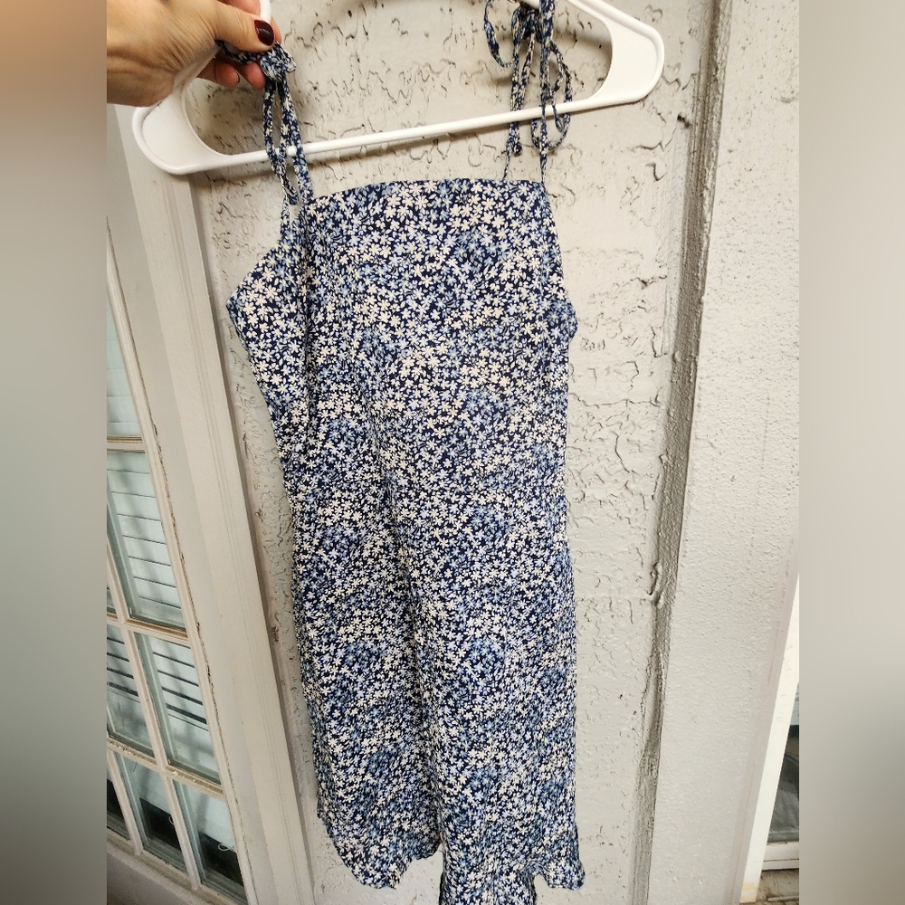 Abercrombie & Fitch COTTON Floral Blue Mini Dress